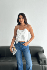 ELLİZZ KADIN ASKILI KENDİNDEN BAĞLAMALI CROP BLUZ